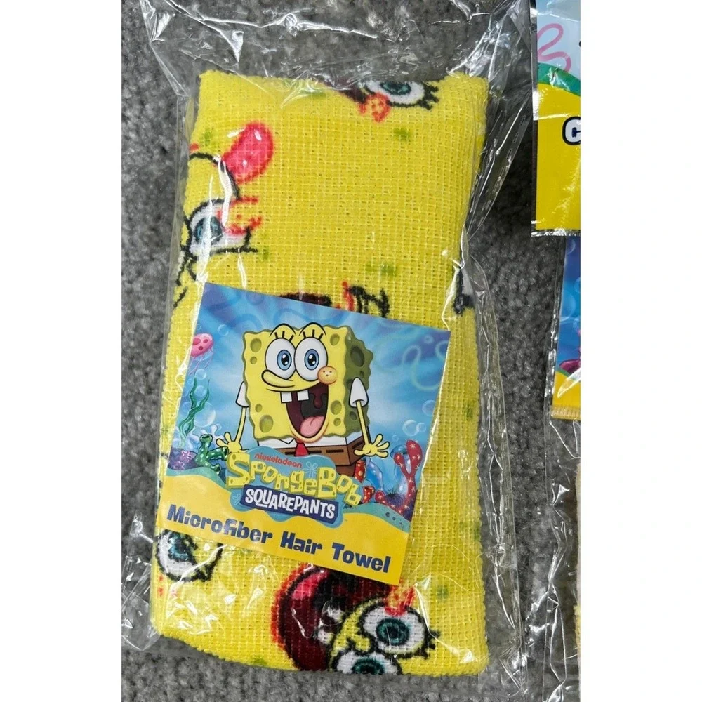 Nickelodeon SpongeBob SquarePants Bath Set 3 Piece Hair Towel Bath Bomb‎ Sponge